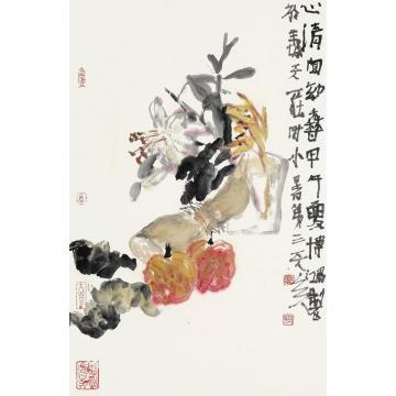 贾博鸿国画花鸟心清闻妙香字画之家