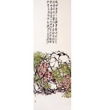 贾博鸿国画花鸟春晚紫藤开字画之家