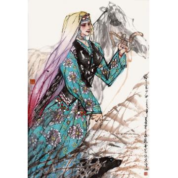 马泉艺国画人物塔吉克少女字画之家