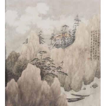 许信容国画山水秋山云隐字画之家