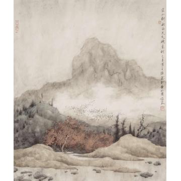 许信容国画山水晚秋字画之家