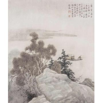 许信容国画山水秋红独钓字画之家