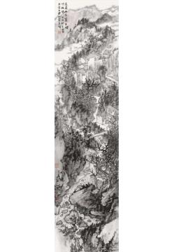 石峰国画山水泉飞幽谷里字画之家