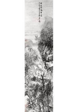 石峰国画山水溪谷深处有人家字画之家