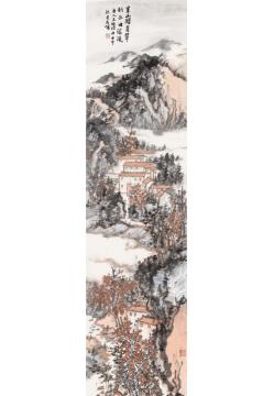 石峰国画山水寒山转苍翠字画之家