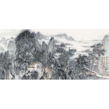 石峰国画山水苍烟围壑夏生寒字画之家
