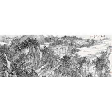 石峰国画山水黔山夏居图字画之家