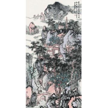 石峰国画山水松吹时飘雨沐衣字画之家
