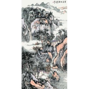 石峰国画山水翠领秋华字画之家