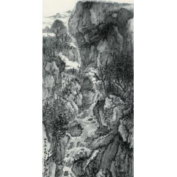 石峰国画山水山泉满清听字画之家