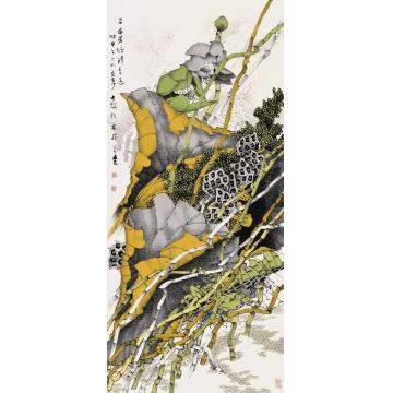 崔志安国画花鸟百亩芳塘清香远字画之家