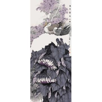 崔志安国画花鸟深谷葵缘字画之家