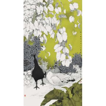 崔志安国画花鸟深谷家园字画之家
