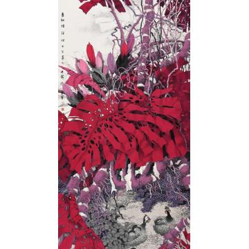 崔志安国画花鸟高秋朱润字画之家