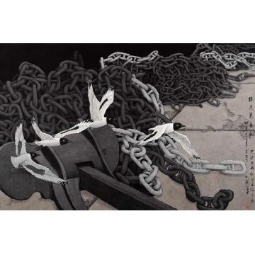 崔志安国画花鸟从这里远航字画之家