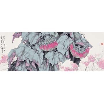 崔志安国画花鸟丹青润葵清风面字画之家
