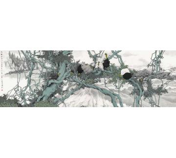 崔志安国画花鸟九羽润天字画之家