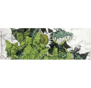 崔志安国画花鸟自若芳香清夏远字画之家