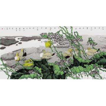 崔志安国画花鸟水润芙蓉字画之家