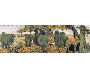 崔志安国画花鸟沙漠绿洲金壁远字画之家