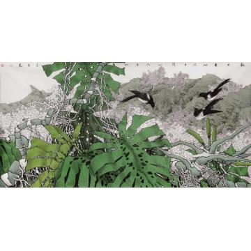 崔志安国画花鸟欢天喜地悦目清心字画之家