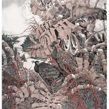 崔志安国画花鸟鸾凤和鸣字画之家