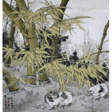 崔志安国画花鸟润物三吉字画之家