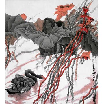 崔志安国画花鸟芙蓉幽芳字画之家