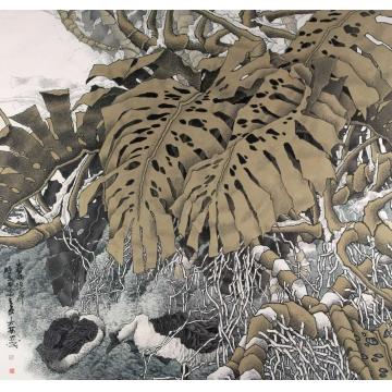 崔志安国画花鸟春雨洗岸字画之家