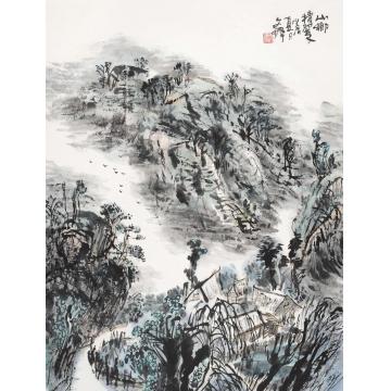 孙文铎国画山水山乡积翠字画之家