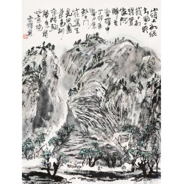 孙文铎国画山水岭上初绿字画之家
