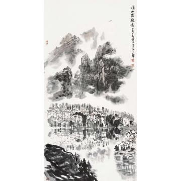 孙文铎国画山水溪山云起图字画之家