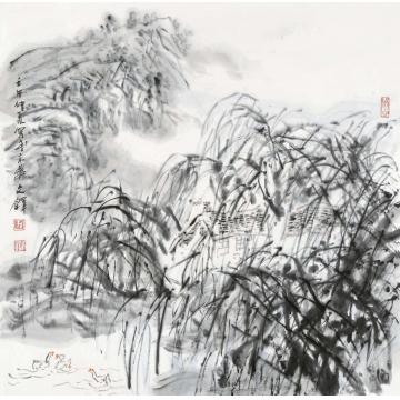孙文铎国画山水柳溪字画之家