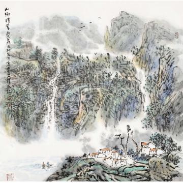孙文铎国画山水山乡晴翠字画之家