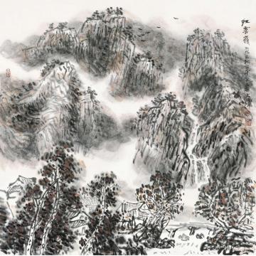 孙文铎国画山水红云岭字画之家