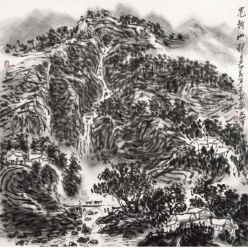 孙文铎国画山水墨韵山村字画之家