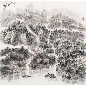 孙文铎国画山水江城字画之家