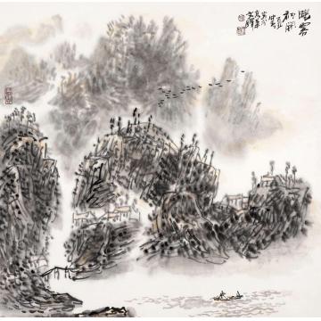 孙文铎国画山水晓雾初开字画之家
