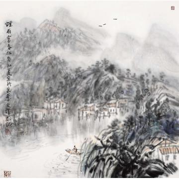 孙文铎国画山水烟雨富春江字画之家