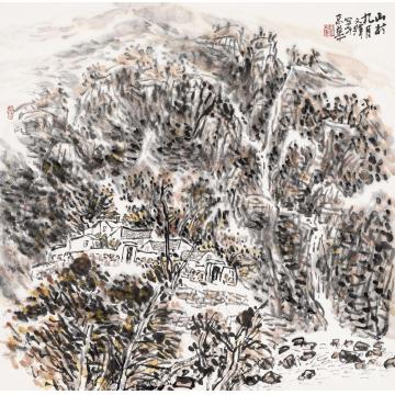 孙文铎国画山水山村九月字画之家