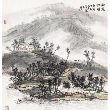 孙文铎国画山水松花江畔字画之家