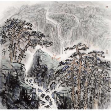 孙文铎国画山水松泉图字画之家