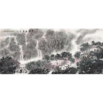孙文铎国画山水山乡过雨图字画之家