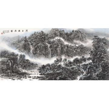 孙文铎国画山水溪山雅居图字画之家