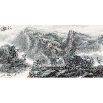 孙文铎国画山水山乡初绿字画之家