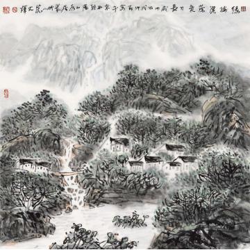 孙文铎国画山水盛夏图字画之家