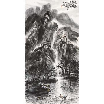 孙文铎国画山水黑墨团团天地宽字画之家