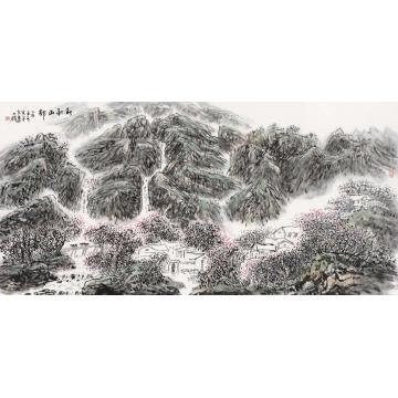 孙文铎国画山水春到山村字画之家