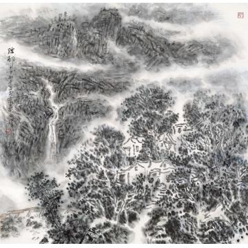 孙文铎国画山水烟村字画之家