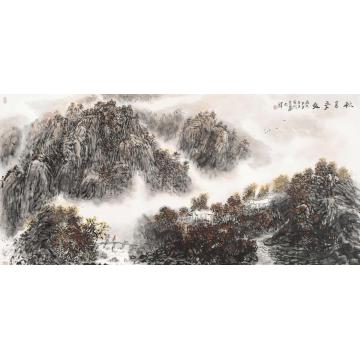 孙文铎国画山水秋高气爽字画之家
